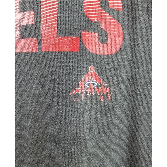 True Fan Gray Red LA Angels MLB Graphic Logo Shirt Large Lightweight Soft - Picture 2 of 7